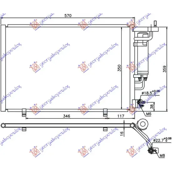 CONDENSER 1.25-1.4-1.6 EFi PETROL - 1.5 TDCi DIESEL (520x320x16) (KOYO)