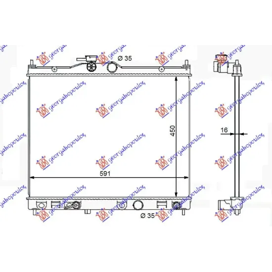 RADIATOR 1,6-16V (45x59x16) (KOYO)