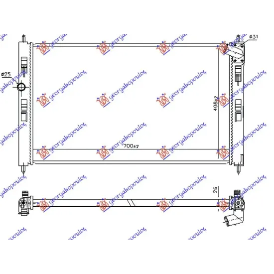 RADIATOR 1.6 DI-D DIESEL MANUAL (700x410) (KOYO)