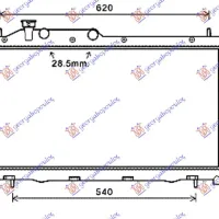 RADIATOR 2.0 DIESEL +/- AC (34x68,6x25) (KOYO)