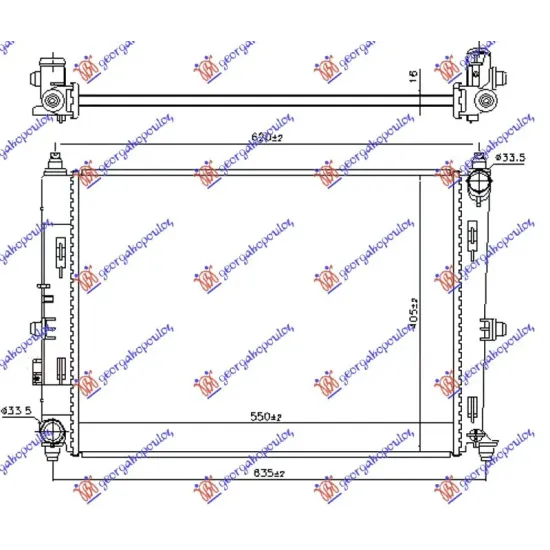 RADIATOR 1.5-2.0 PETROL MANUAL (550x400x16)