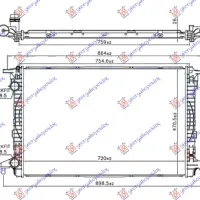 RADIATOR 1.4 TFSi PETROL - 2.0 TDi DIESEL (720x480x26) TUBE 38/38 (KOYO)