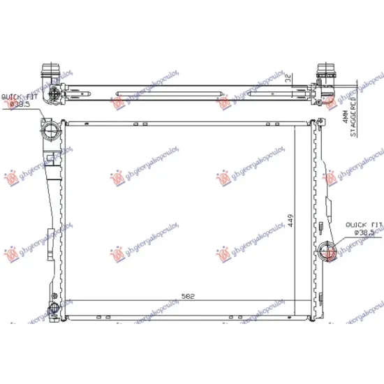 RADIATOR PETROL-DIESEL MANUAL-AUTO (580x450x26) (BRAZED) (KOYO)