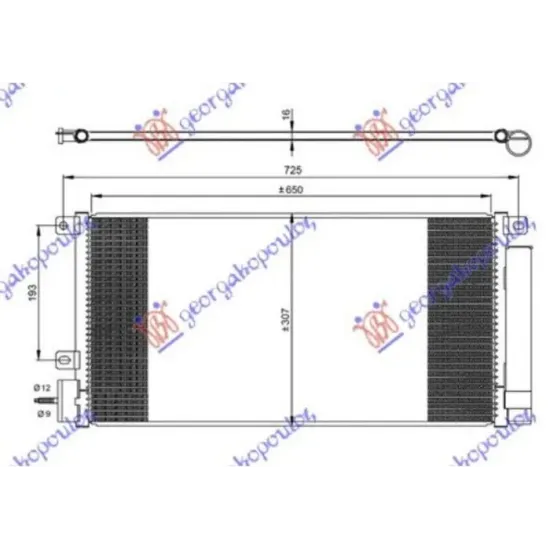 CONDENSER 1.4i 16v TURBO PETROL (650x310x16) (KOYO)