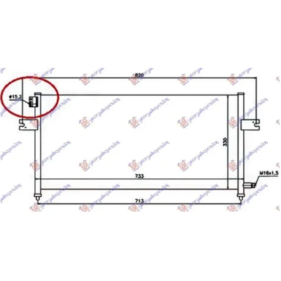 CONDENSER A/C 2.4 PETROL-2.5 TD 15.2mm (70x32x16) (KOYO)