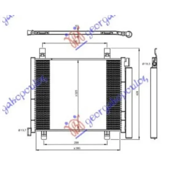 CONDENSER 1.0i -12V (400x330x16) (KOYO)