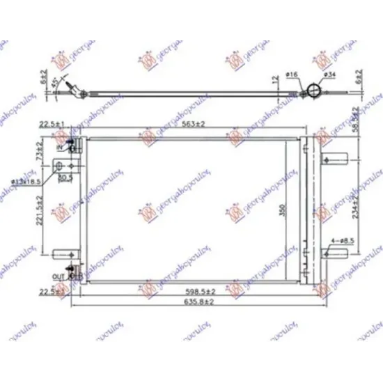 CONDENSER PETROL-DIESEL (535x360x12) (TILES SIDE) (KOYO)