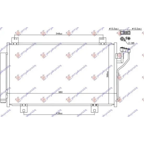 CONDENSER FOR ALL MODELS PETROL (658x368x16) (GAS R134) (KOYO)