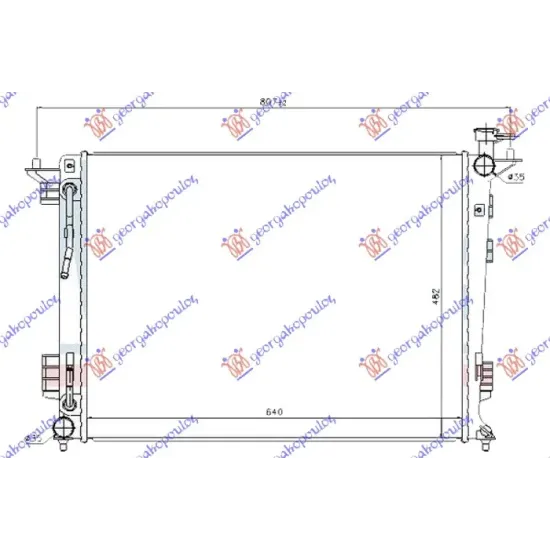 RADIATOR 2.0-2.4 PETROL AUTOMATIC (640x480x16) (KOREAN) (KOYO)