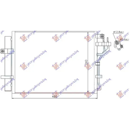 CONDENSER FOR ALL MODELS PETROL (440x340x16) (KOYO)