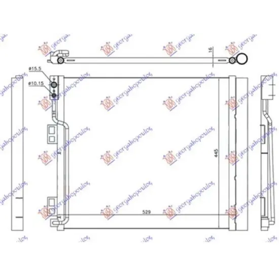 CONDENSER 1.5 dCi DIESEL (490x450x16) (KOYO)