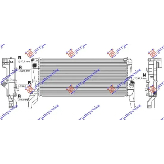 RADIATOR 2.0 PETROL AUTO (677x298) (2 TUBES) (KOYO)