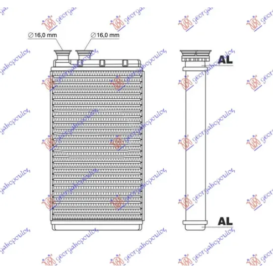 HEATER RADIATOR PETROL-DIESEL +HYBRID (220x152) (NISSENS)