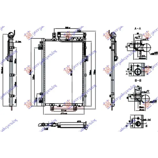 CONDENSER ELECTRIC (EV) (600X370X22) (NISSENS)