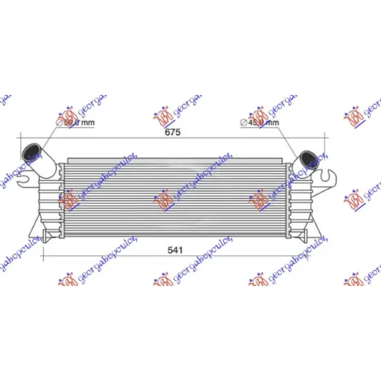 RADIATOR INTERCOOLER 1.9 DCI DIESEL 00- (480x133) (NISSENS)