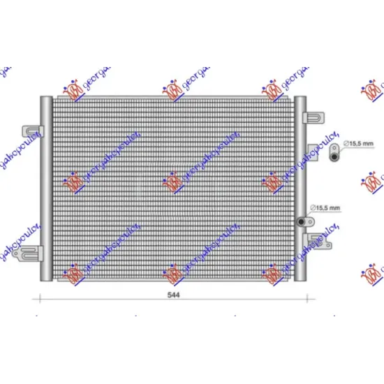 CONDENSER 1.3 TCE PETROL - 1.5 BLUEDCI DIESEL (544x386) (NISSENS)