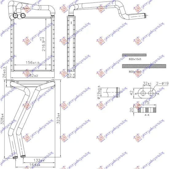 HEATER RADIATOR +/-A/C (156x217) (NISSENS)