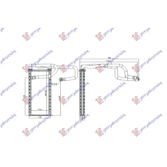 HEATER RADIATOR (285x114x26) (NISSENS)