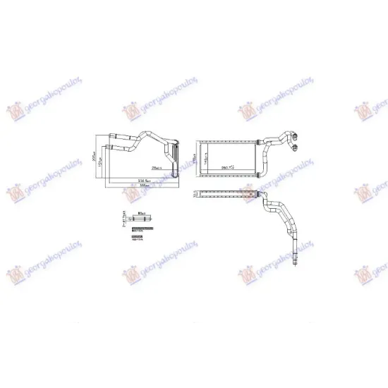 HEATER RADIATOR (162x261x33) (NISSENS)