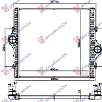 RADIATOR INTERCOOLER 3.0 D4D DIESEL (600x568x24) (NISSENS)