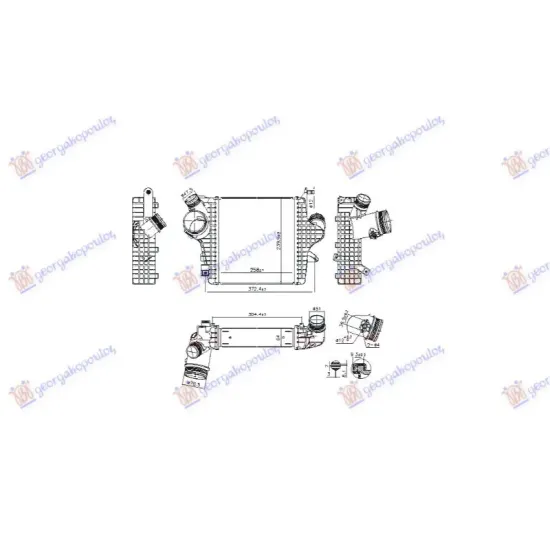 RADIATOR INTERCOOLER (258x240x64) (NISSENS)