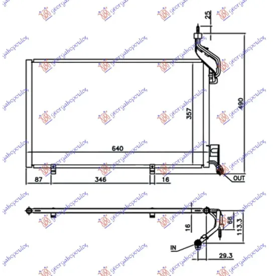 CONDENSER 1.6 EcoBoost PETROL (600x350x16) TUBES 18/18mm (NISSENS)