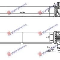 RADIATOR INTERCOOLER 2.0 PETROL (585x98x95) (NISSENS)