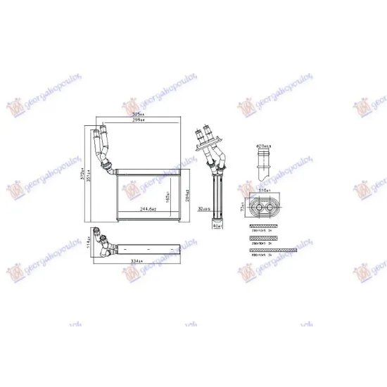 HEATER RADIATOR (162x245x32) (NISSENS)