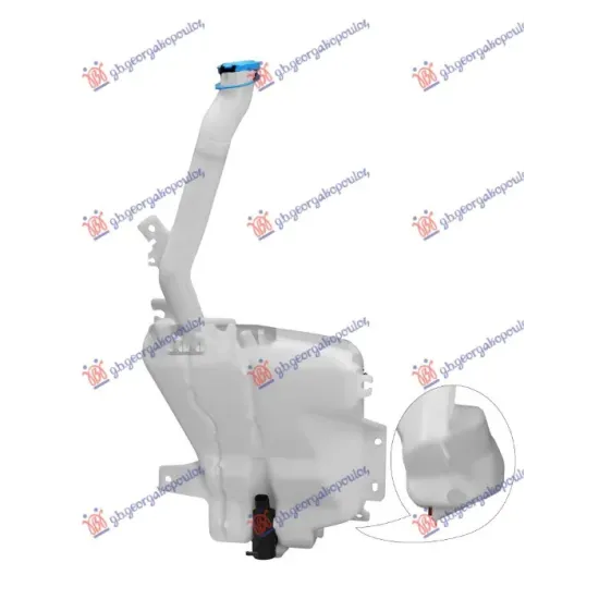 WIPER WASHER TANK (WITHOUT HEADLAMP WASHER HOLE) (WITH INLET & CAP & PUMP) WIPER WASHER TANK (WITHOUT HEADLAMP WASHER HOLE) (WITH INLET & CAP & PUMP)