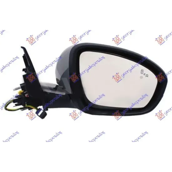 DOOR MIRROR ELECTRIC HEATED FOLDABLE PRIMED (WITH SIDE LAMP & WITH FRONT LAMP & SENSOR & BLIS) (15pin) (CONVEX GLASS)