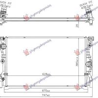 RADIATOR 2.0-3.0 DIESEL AUTOMATIC (628x383x26)