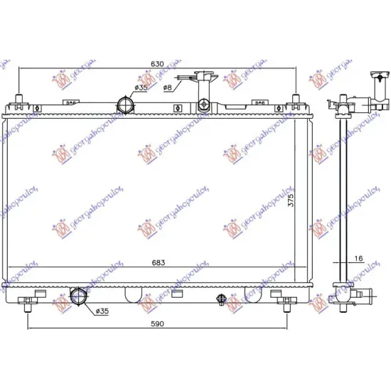 RADIATOR 1.6 16v BENZINĂ MANUAL (375x697x16) (KOYO)