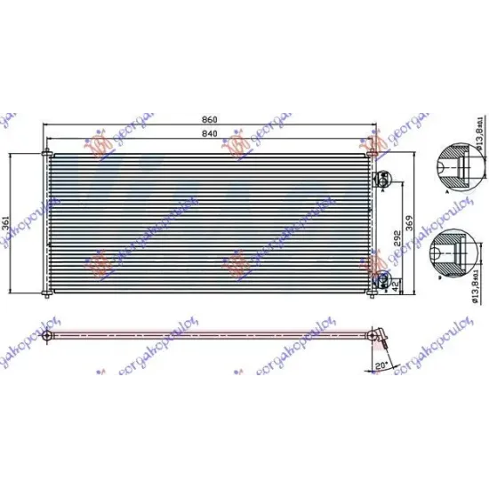 CONDENSOR BENZINĂ-DIESEL (80,5x36)