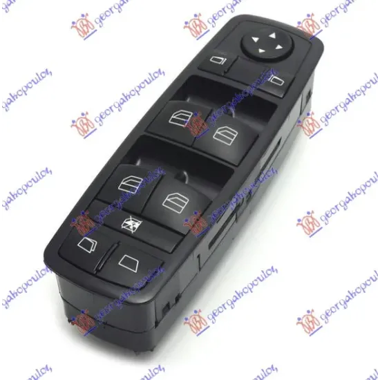 DOOR/MIRROR SWITCH FRONT (Black) (with electric open rear windscreen) (Quatern) (3pin)