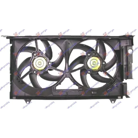 ANSAMBLU VENTILATOR RĂCIRE DOUBLU +A/C DIESEL (340/340mm) (2+2PIN)