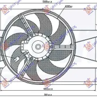 ANSAMBLU VENTILATOR RĂCIRE BENZINĂ-DIESEL +A/C (FIȘĂ ALUNGITĂ)