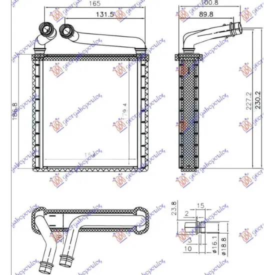 RADIATOR ÎNCĂLZIRE (BR) (153x180x26) TIP DENSO