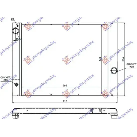 RADIATOR TOATE MOD. BENZINĂ A/T (62x49)