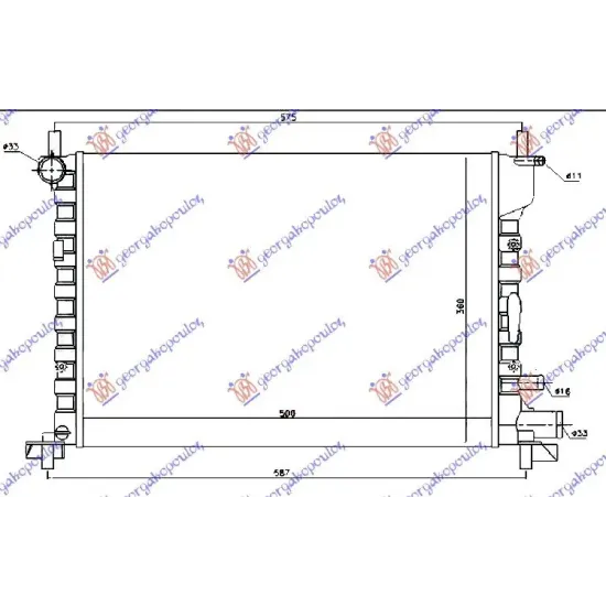 RADIATOR 1,2-1,3-1,4-1,4-1,6-1,7V+ A/C (52x37,8) (VALEO CLASSIC)