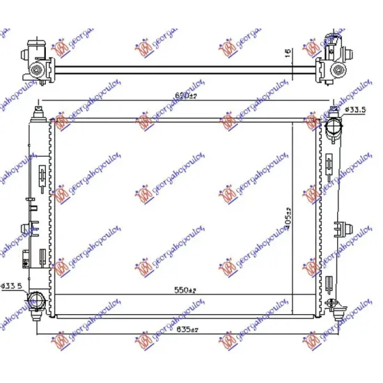 RADIATOR 1.5-2.0 BENZINĂ MANUAL (550x400x16) (KOYO)