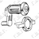 FRONT DOOR LOCK CYLINDER WITH KEYS (SET 2 PCS)