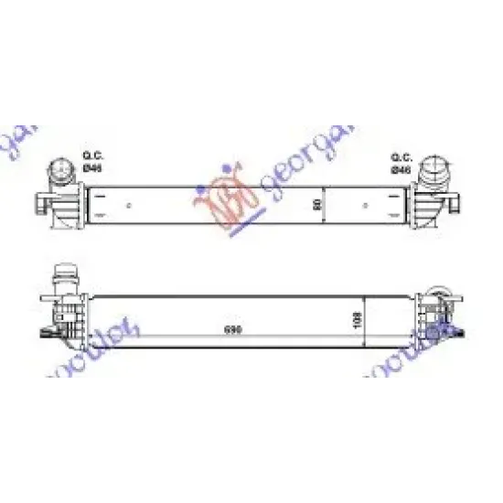 RADIATOR INTERCOOLER 1.5DCI-3.0DCI DIESEL (690x112x80)