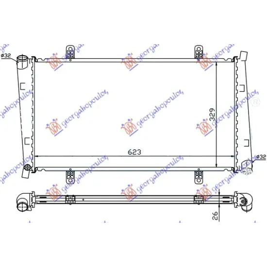 RADIATOR 1.9 DIESEL (622x330x27) 2000-2006