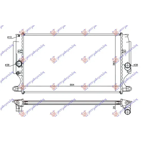 RADIATOR 2.0-2.2 D4D DIESEL MANUAL (665x380x26) RADIATOR 2.0-2.2 D4D DIESEL MANUAL (665x380x26)