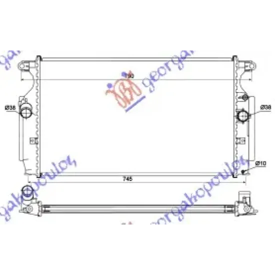 RADIATOR 2.0-2.2 D4D DIESEL MANUAL (665x380x26) RADIATOR 2.0-2.2 D4D DIESEL MANUAL (665x380x26)