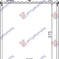 RADIATOR 1.0cc +/- A/C (374x326) (KOYO)