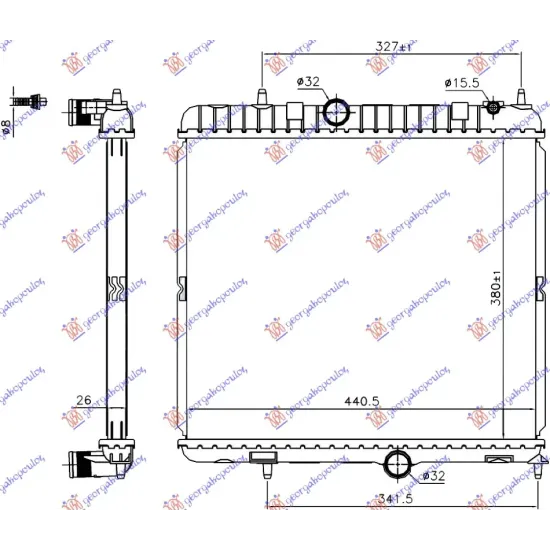 RADIATOR 2.0 Hdi HYBRID DIESEL (380x440x26)