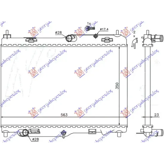 RADIATOR 1.5-1.6 TDCI MANUAL +/- A/C (56.3x35) RADIATOR 1.5-1.6 TDCI MANUAL +/- A/C (56.3x35)