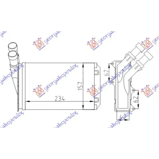 HEATER RADIATOR (234x157) (BEHR TYPE)