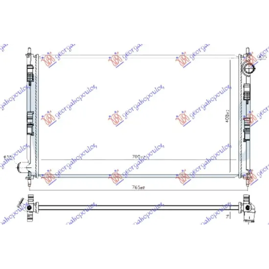 RADIATOR 2.0 PETROL (700x400x16) (WITHOUT CAP)